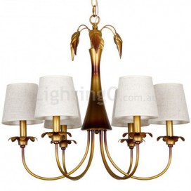 6 Light Modern Contemporary Rustic Candle Style Chandelier