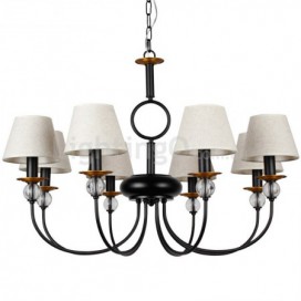 8 Light Rustic Retro Black Mediterranean Style Contemporary Candle Style Chandelier