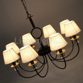 8 Light Rustic Retro Black Mediterranean Style Contemporary Candle Style Chandelier