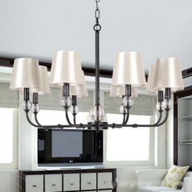 8 Light Rustic Retro Black Contemporary Candle Style Chandelier