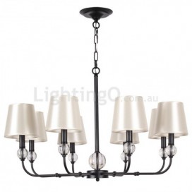 8 Light Rustic Retro Black Contemporary Candle Style Chandelier