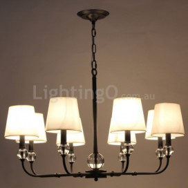 8 Light Rustic Retro Black Contemporary Candle Style Chandelier