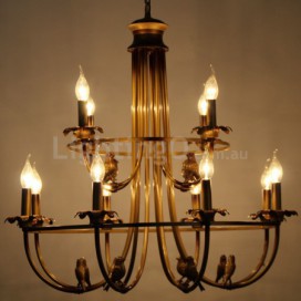 12 Light Retro Candle Style Chandelier