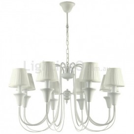 8 Light White Retro Candle Style Chandelier