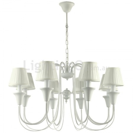 8 Light White Retro Candle Style Chandelier