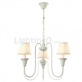 3 Light White Retro Candle Style Chandelier