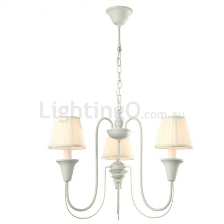 3 Light White Retro Candle Style Chandelier