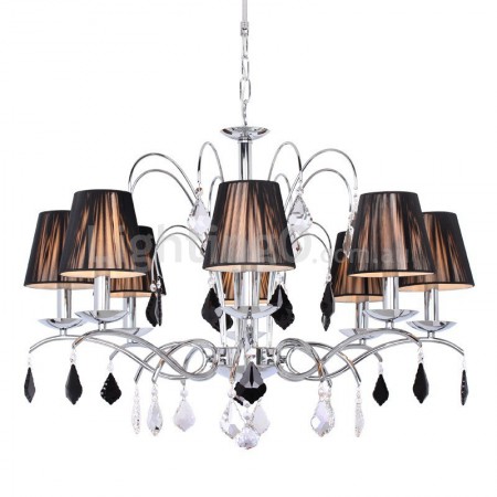 8 Light Contemporary K9 Crystal Candle Style Chandelier