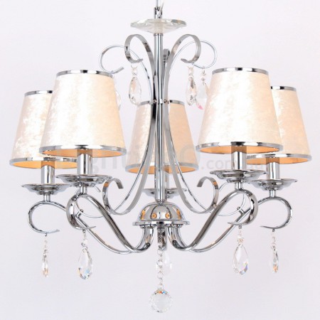 5 Light Contemporary K9 Crystal Candle Style Chandelier