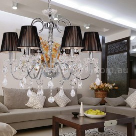 6 Light Contemporary K9 Crystal Candle Style Chandelier