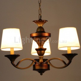 3 Light Retro Mediterranean Style Rustic Candle Style Chandelier