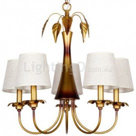 5 Light Modern Contemporary Rustic Candle Style Chandelier