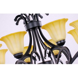 8 Light Black Contemporary Candle Style Chandelier