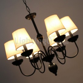 6 Light Rustic Retro Contemporary Candle Style Chandelier