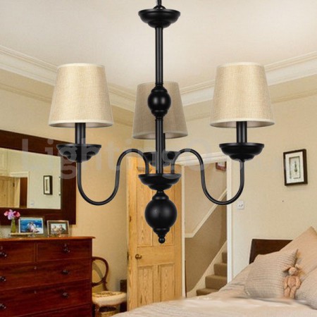 3 Light Rustic Retro Contemporary Candle Style Chandelier