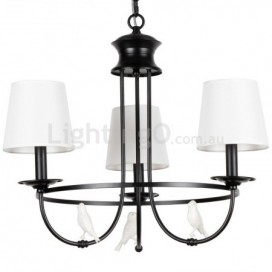 3 Light Retro Black Mediterranean Style Rustic Contemporary Candle Style Chandelier