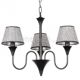3 Light Rustic Modern Contemporary Retro Black Candle Style Chandelier