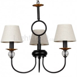 3 Light Rustic Retro Black Mediterranean Style Contemporary Candle Style Chandelier