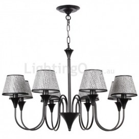 8 Light Rustic Modern Contemporary Retro Black Candle Style Chandelier