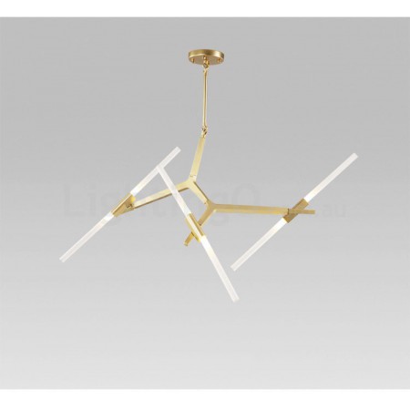 6 Light Modern/ Contemporary Two Tiers Chandelier (Black Golden)