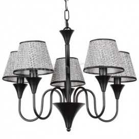 5 Light Rustic Modern Contemporary Retro Black Candle Style Chandelier