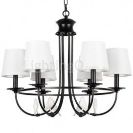 6 Light Retro Black Mediterranean Style Rustic Contemporary Candle Style Chandelier