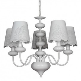 5 Light Modern Contemporary Hollow White Candle Style Chandelier