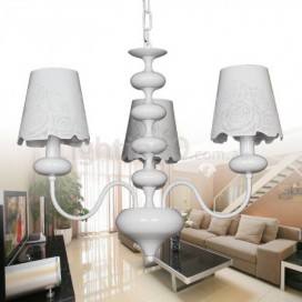3 Light Modern Contemporary Hollow White Candle Style Chandelier