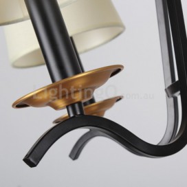 8 Light Black Retro Contemporary Candle Style Chandelier