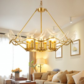 Fine Brass 9 Light Chandelier