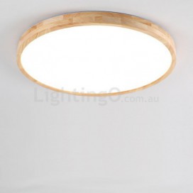 Modern Contemporary Round Wood Flush Mount Ceiling Light