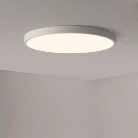 Modern Contemporary Ultra-thin Round Stainless Steel Flush Mount Ceiling Light