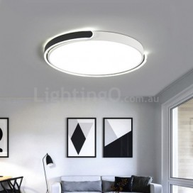 Modern Contemporary Round Stainless Steel Flush Mount Ceiling Light