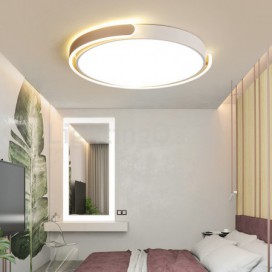 Modern Contemporary Round Stainless Steel Flush Mount Ceiling Light