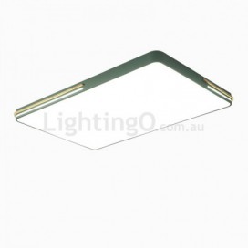 Modern Contemporary Rectangle Stainless Steel Flush Mount Ceiling Light