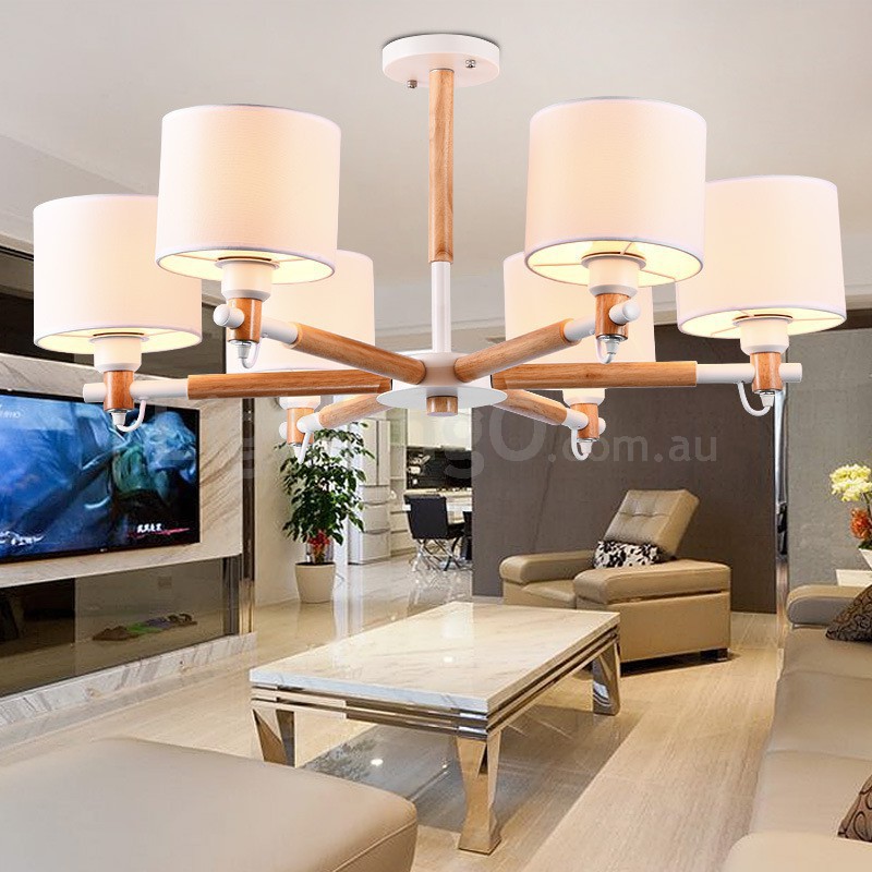Black and wood shop chandelier