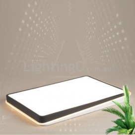 Modern Contemporary Rectangle Stainless Steel Flush Mount Ceiling Light