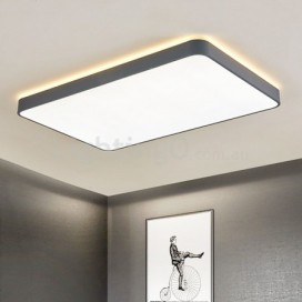 Modern Contemporary Rectangle Stainless Steel Flush Mount Ceiling Light