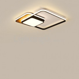 Modern Contemporary Square Wood Flush Mount Ceiling Light