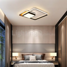 Modern Contemporary Square Wood Flush Mount Ceiling Light