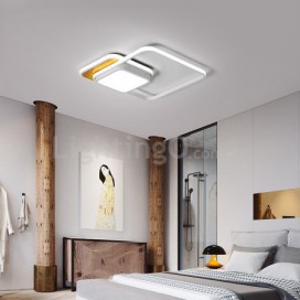 Modern Contemporary Square Wood Flush Mount Ceiling Light