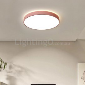 Modern Contemporary Round Stainless Steel Flush Mount Ceiling Light