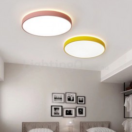 Modern Contemporary Round Stainless Steel Flush Mount Ceiling Light