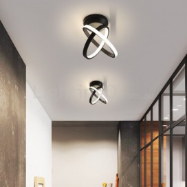 Modern Contemporary Two Rings Aluminum Alloy Flush Mount Ceiling Light