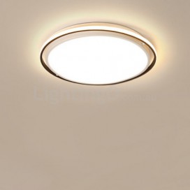 Modern Contemporary Round Stainless Steel Flush Mount Ceiling Light