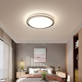 Modern Contemporary Round Stainless Steel Flush Mount Ceiling Light