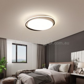 Modern Contemporary Round Stainless Steel Flush Mount Ceiling Light