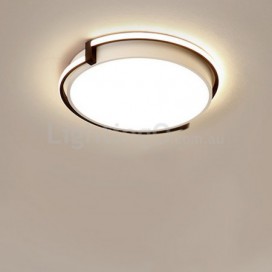 Modern Contemporary Round Stainless Steel Flush Mount Ceiling Light