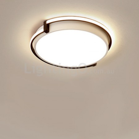 Modern Contemporary Round Stainless Steel Flush Mount Ceiling Light