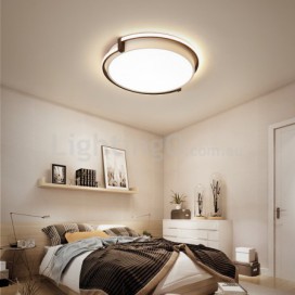 Modern Contemporary Round Stainless Steel Flush Mount Ceiling Light